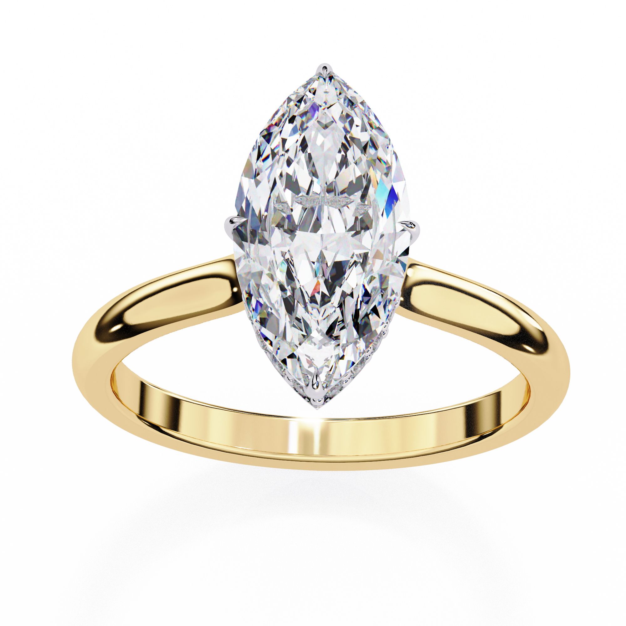 Hidden Halo Marquise Lab Grown Diamond Ring