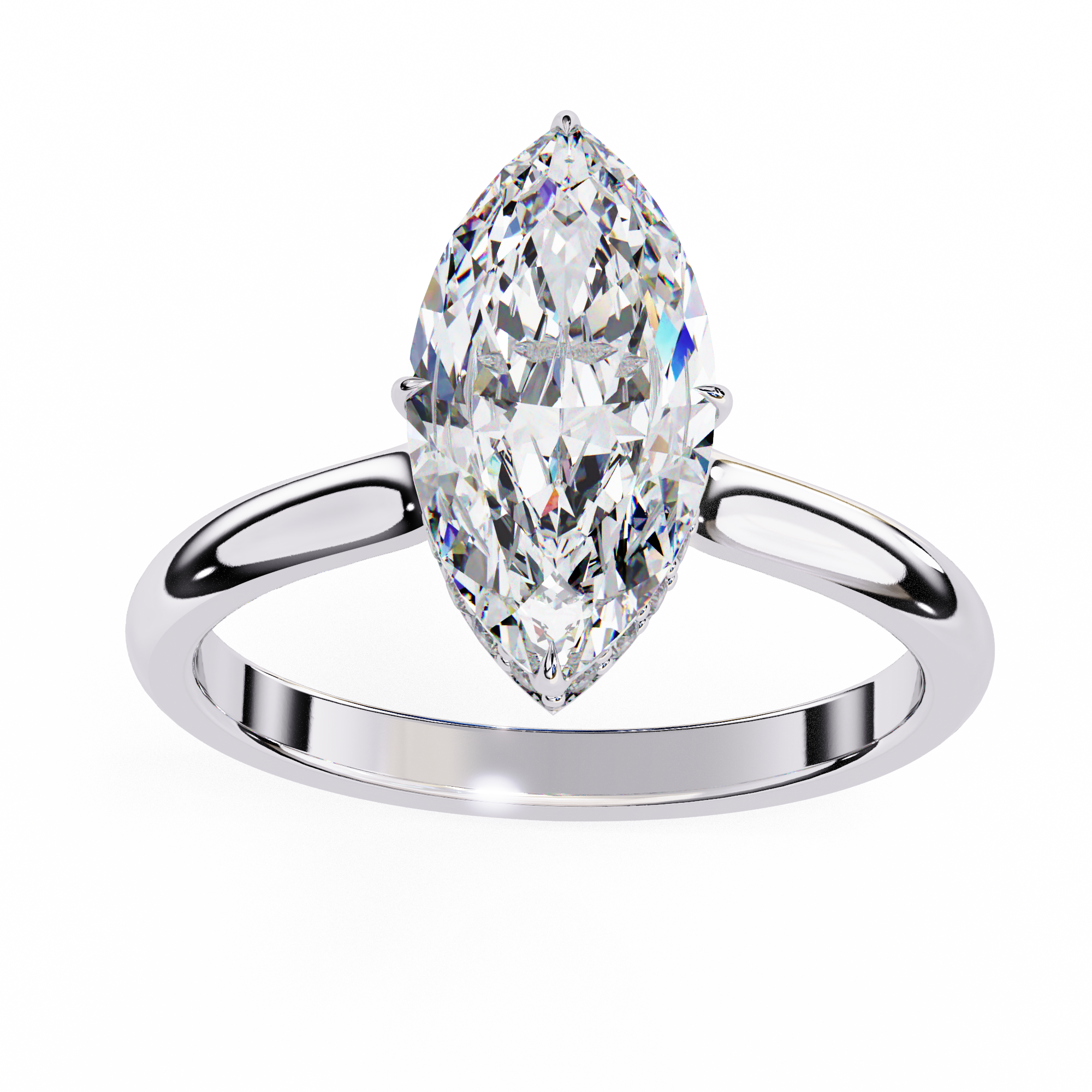 Hidden Halo Marquise Lab Grown Diamond Ring