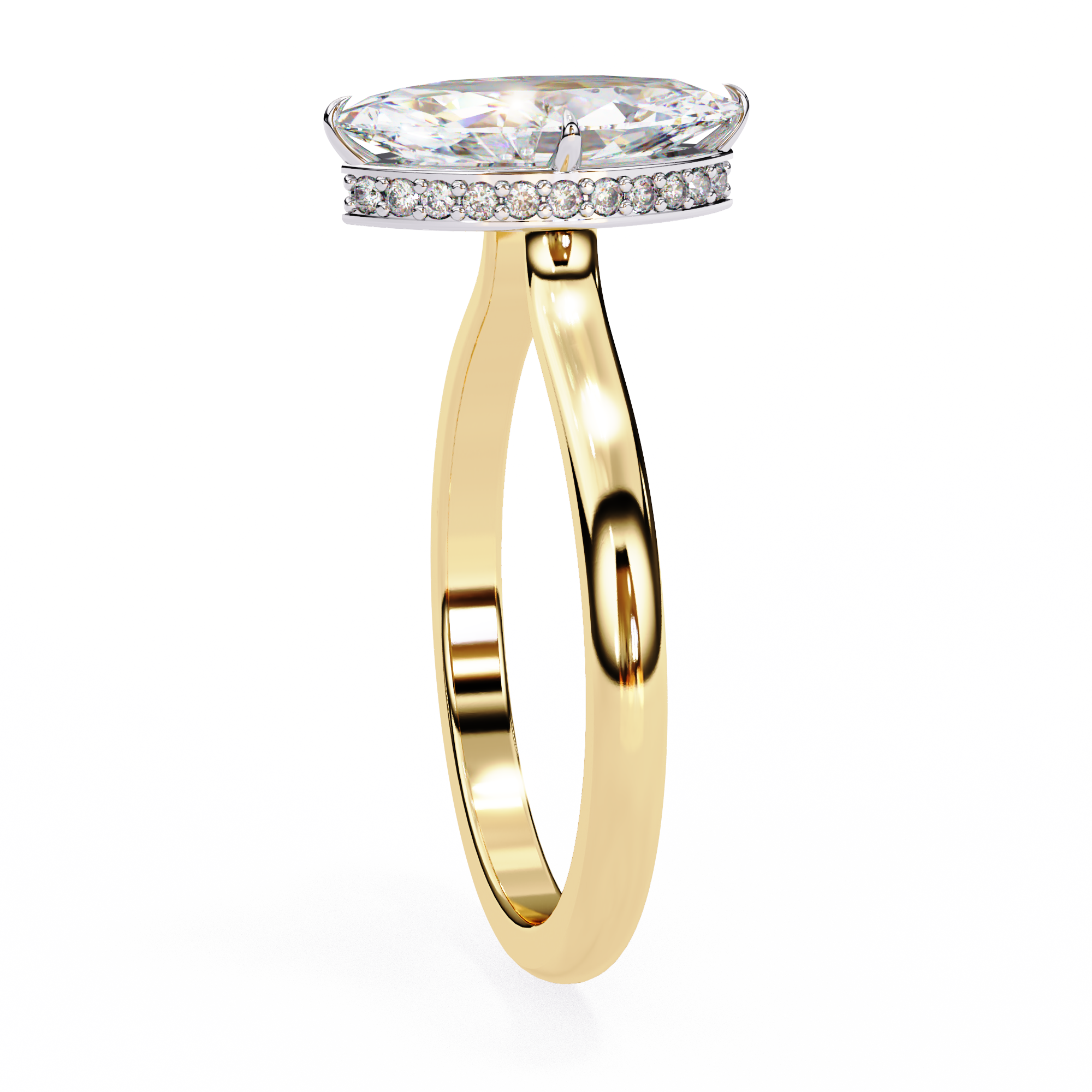 Hidden Halo Marquise Lab Grown Diamond Ring
