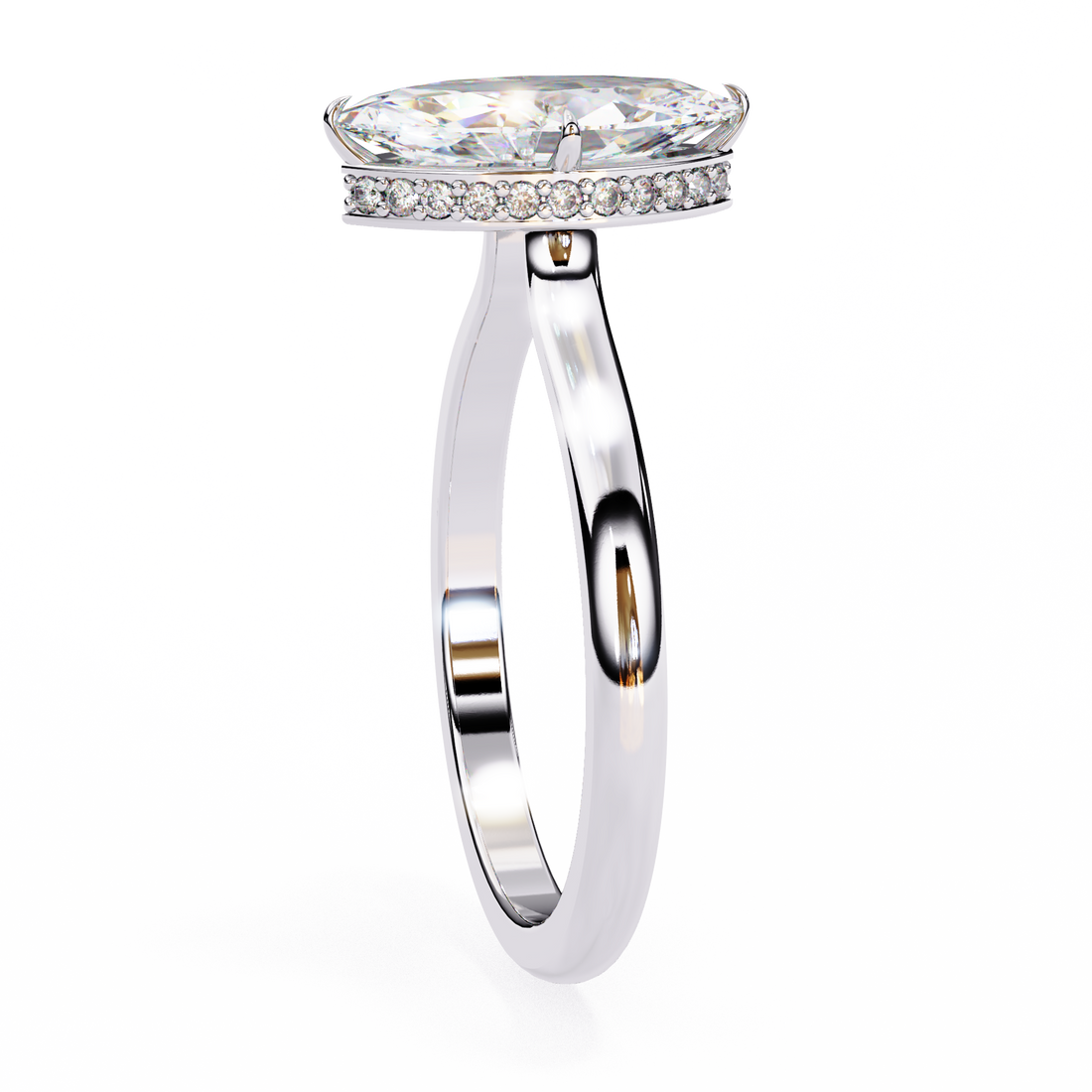 Hidden Halo Marquise Lab Grown Diamond Ring