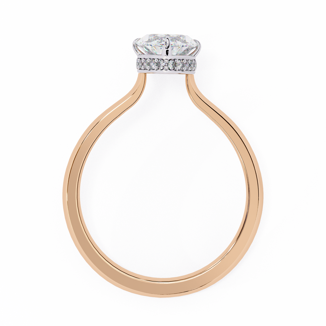 Hidden Halo Marquise Lab Grown Diamond Ring