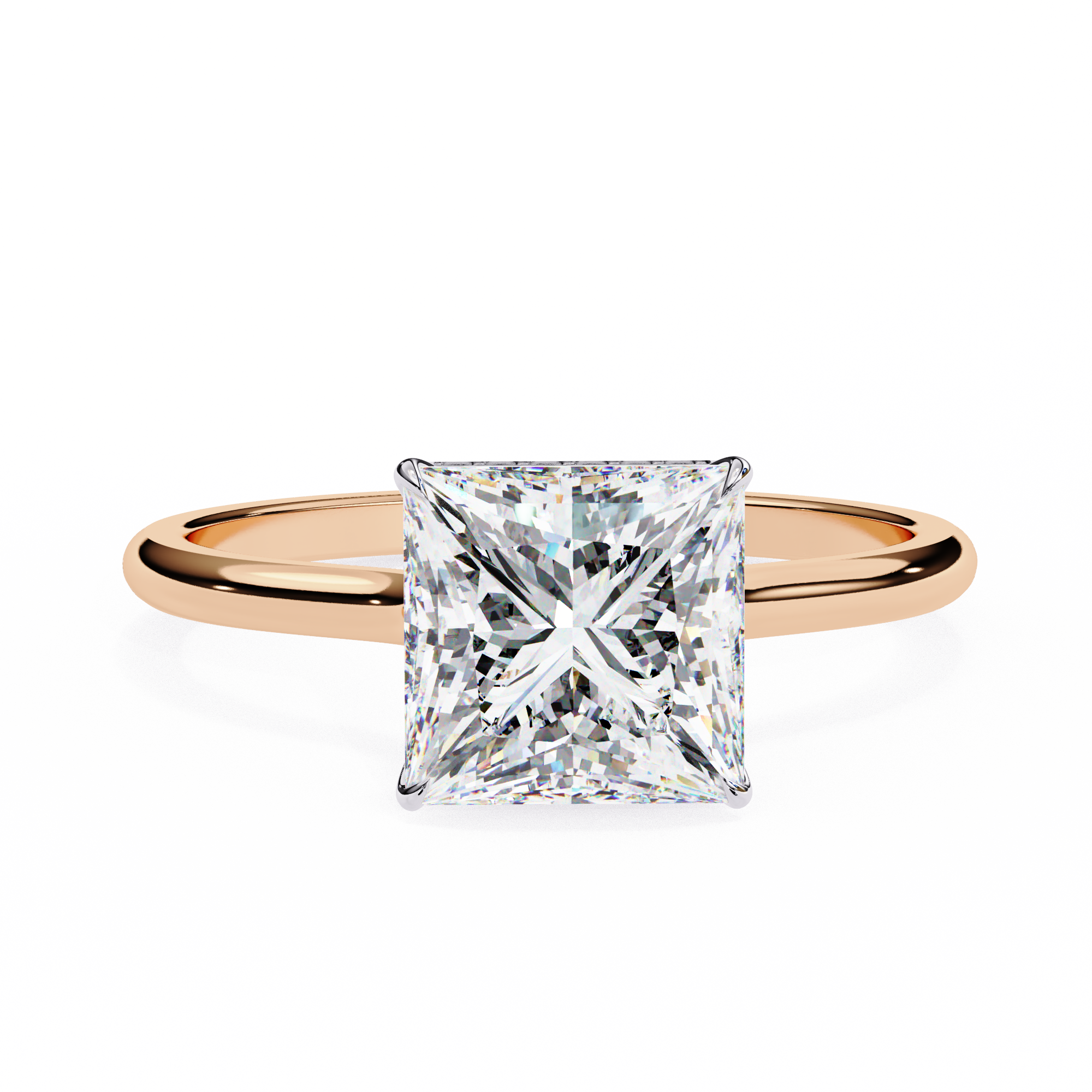 Hidden Halo Princess Lab Grown Diamond Ring