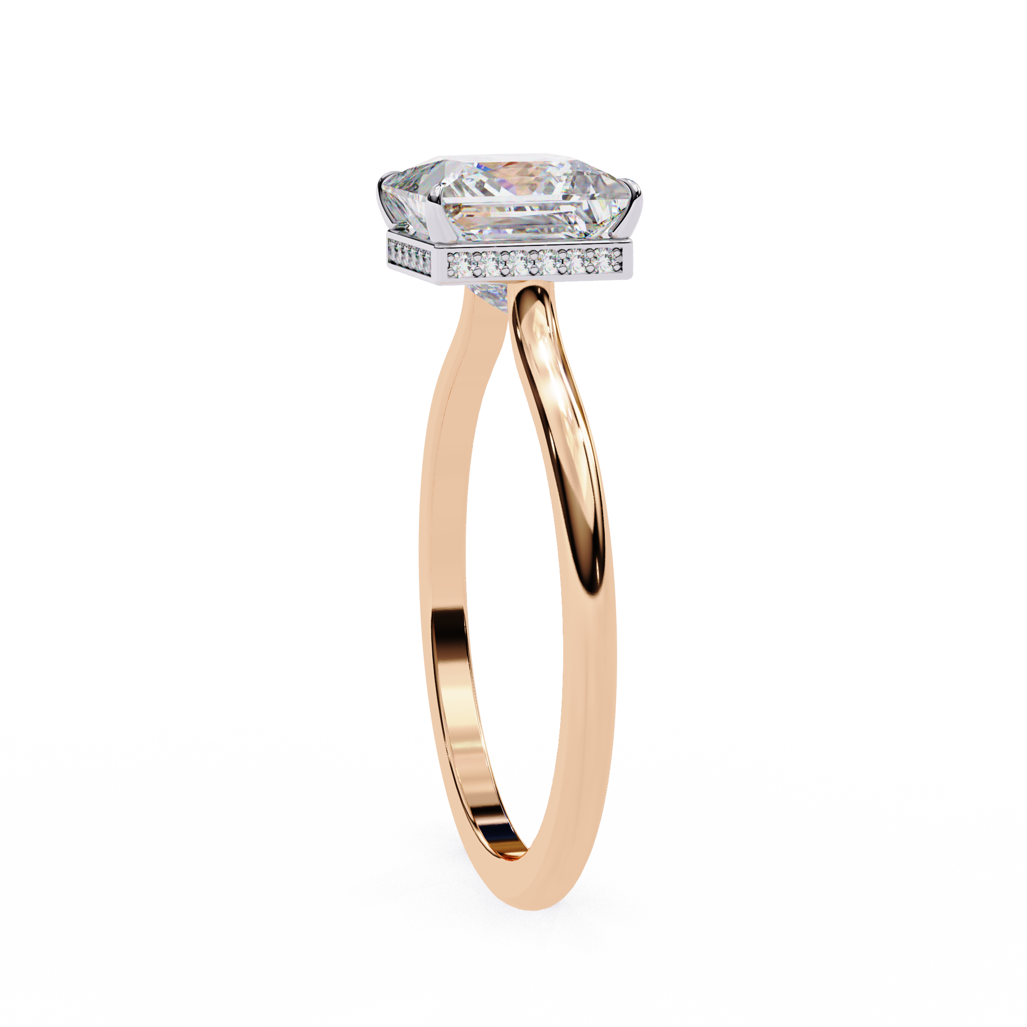 Hidden Halo Princess Lab Grown Diamond Ring