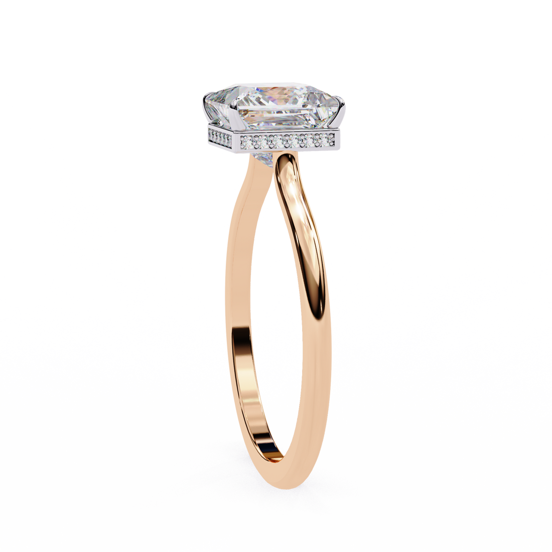 Hidden Halo Princess Lab Grown Diamond Ring