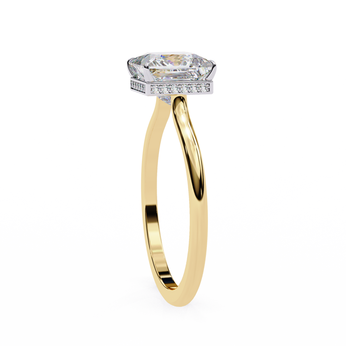 Hidden Halo Princess Lab Grown Diamond Ring