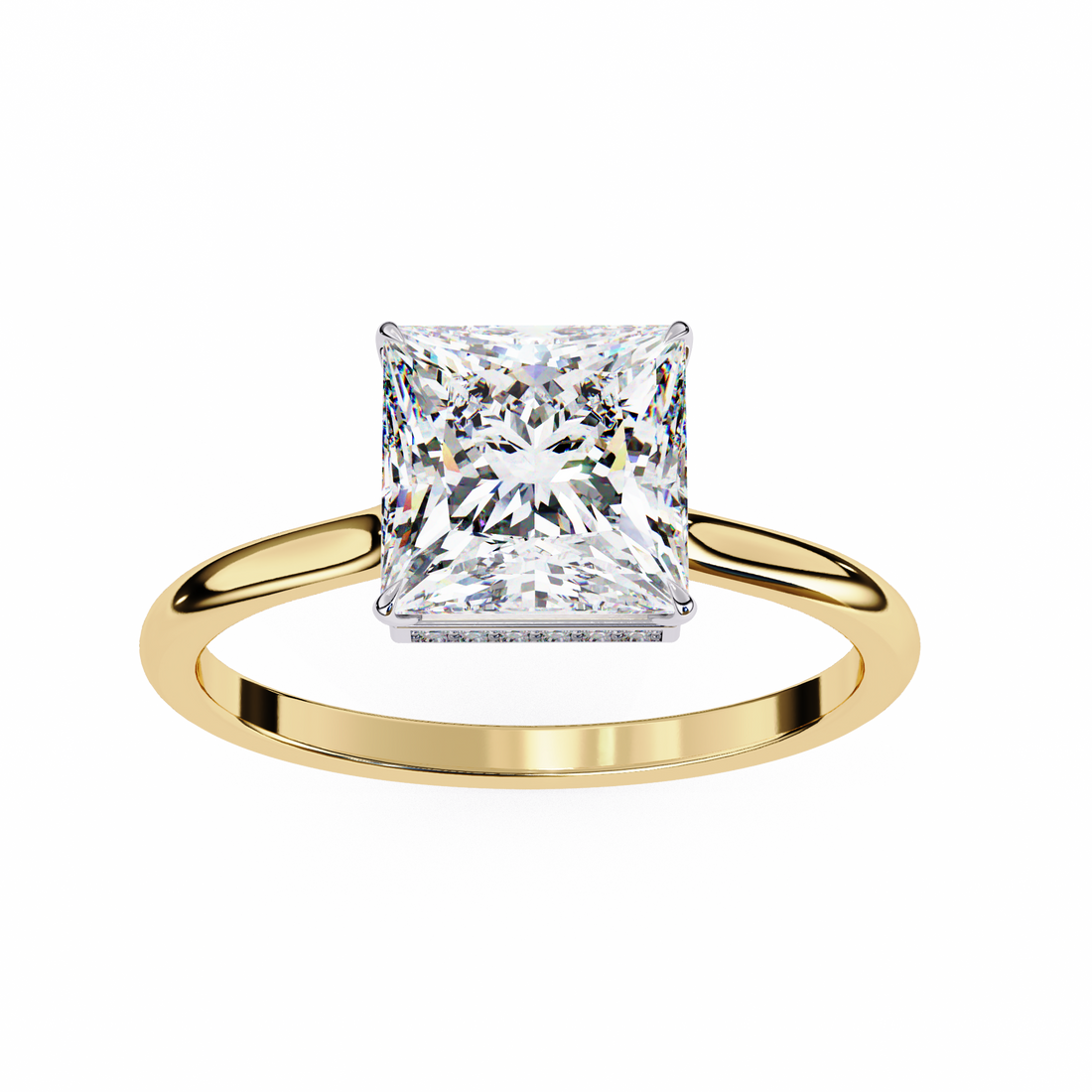 Hidden Halo Princess Lab Grown Diamond Ring