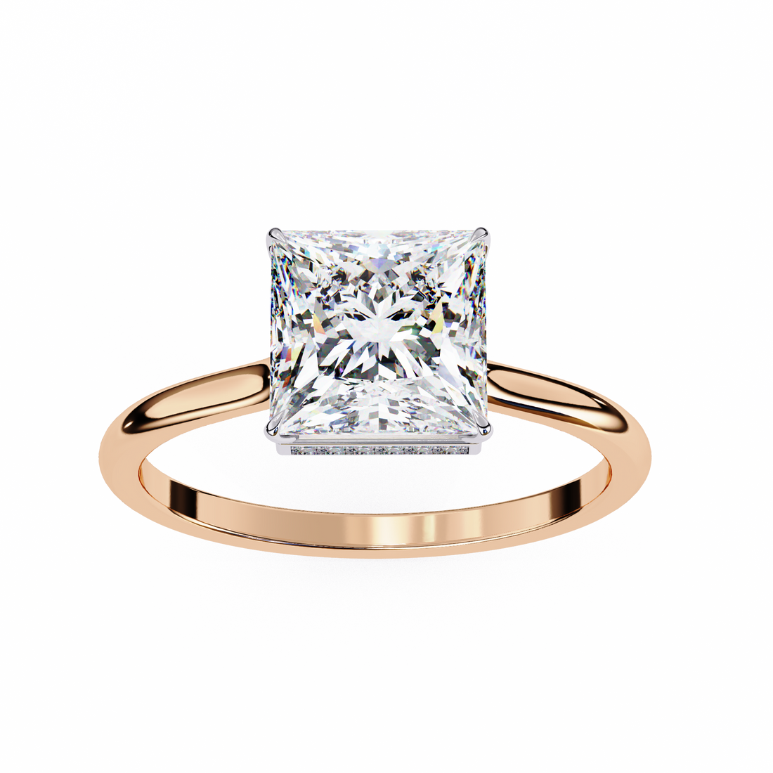 Hidden Halo Princess Lab Grown Diamond Ring