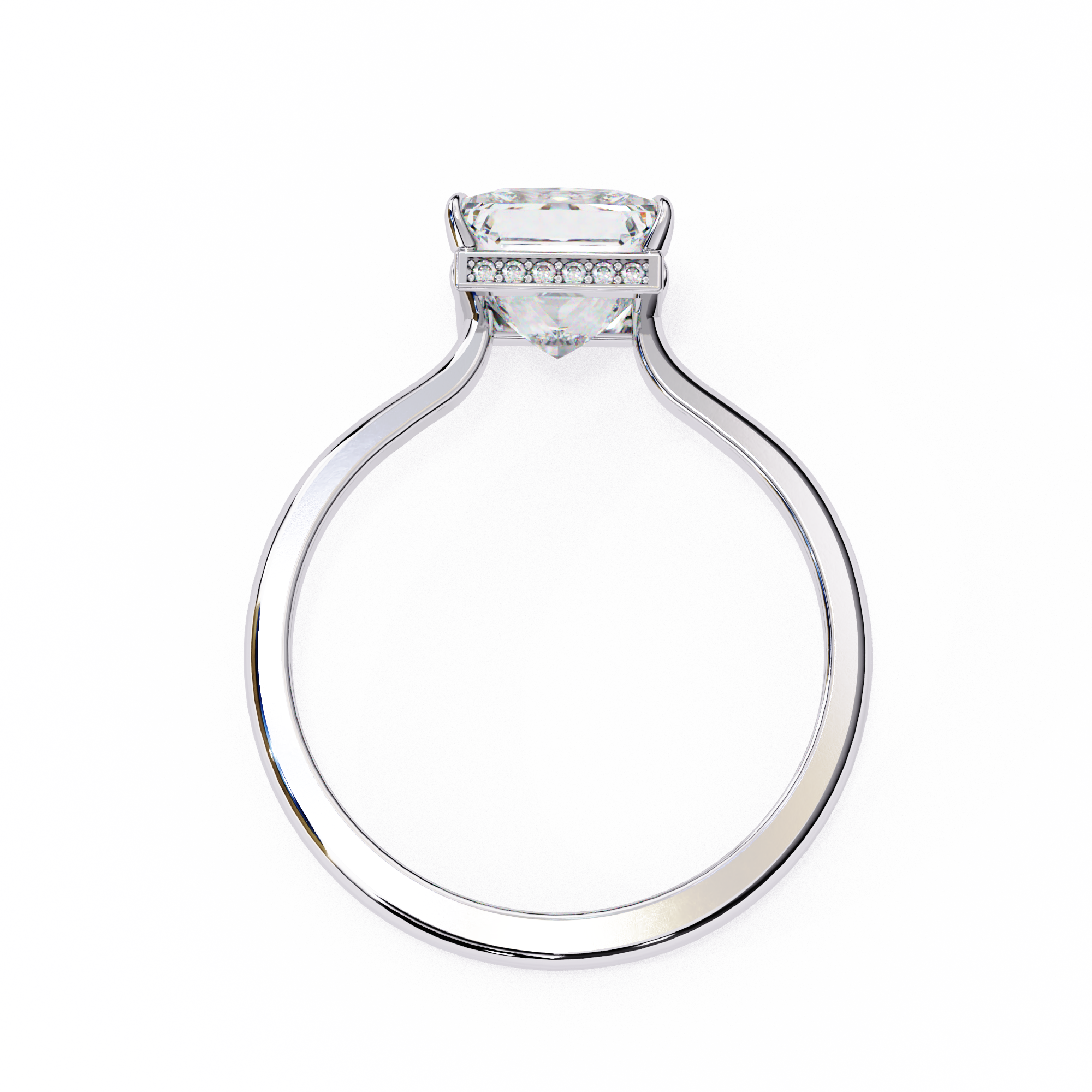 Hidden Halo Princess Lab Grown Diamond Ring