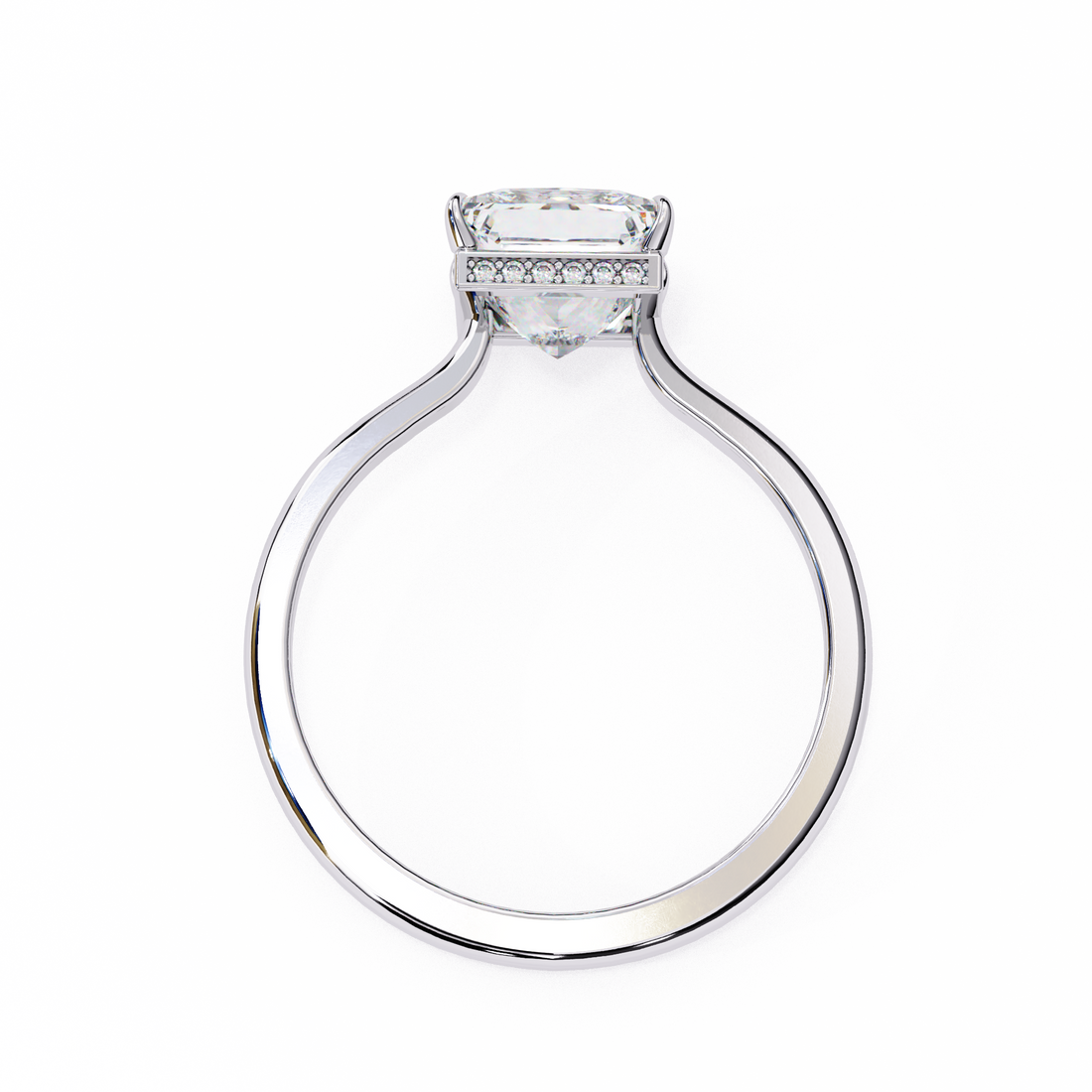 Hidden Halo Princess Lab Grown Diamond Ring