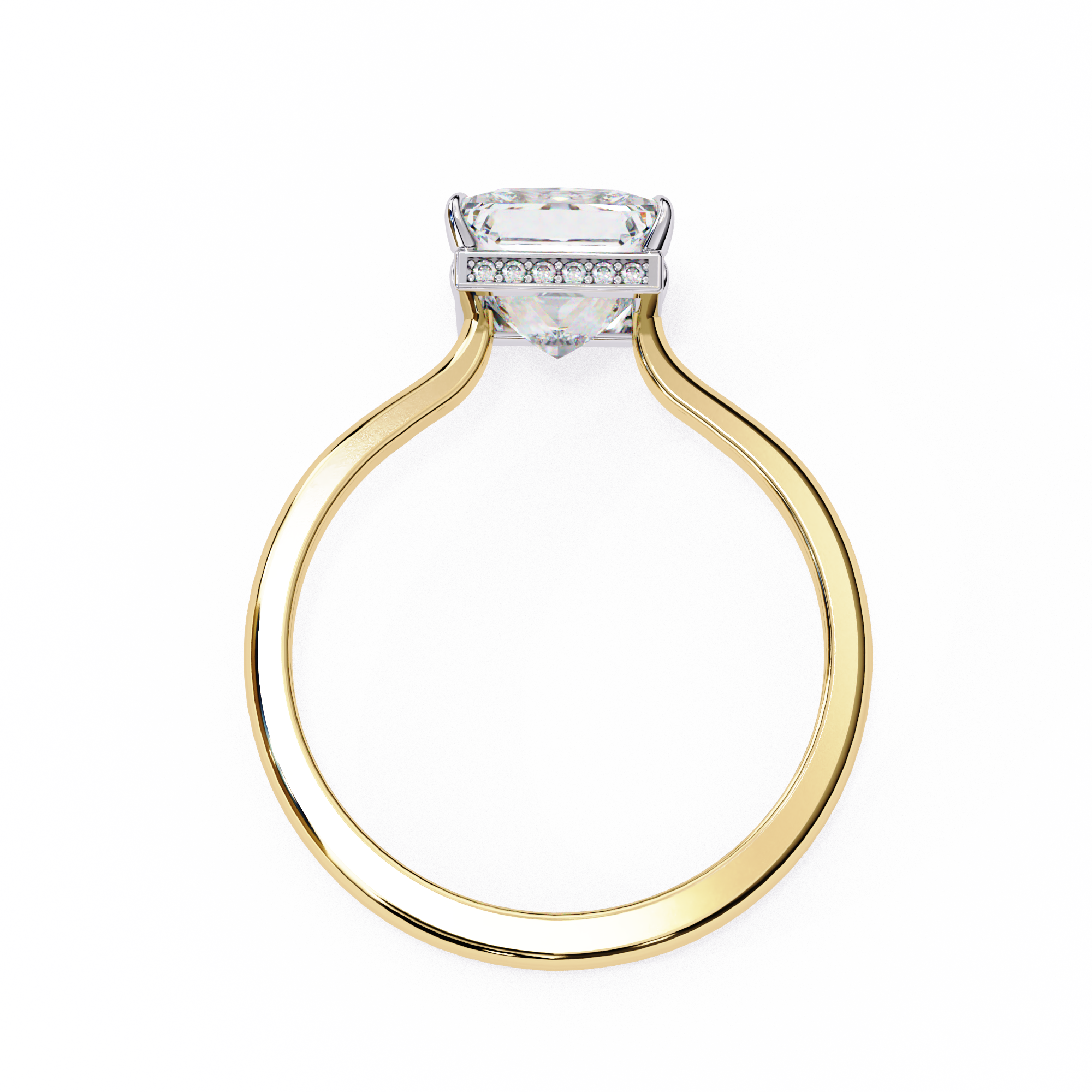 Hidden Halo Princess Lab Grown Diamond Ring