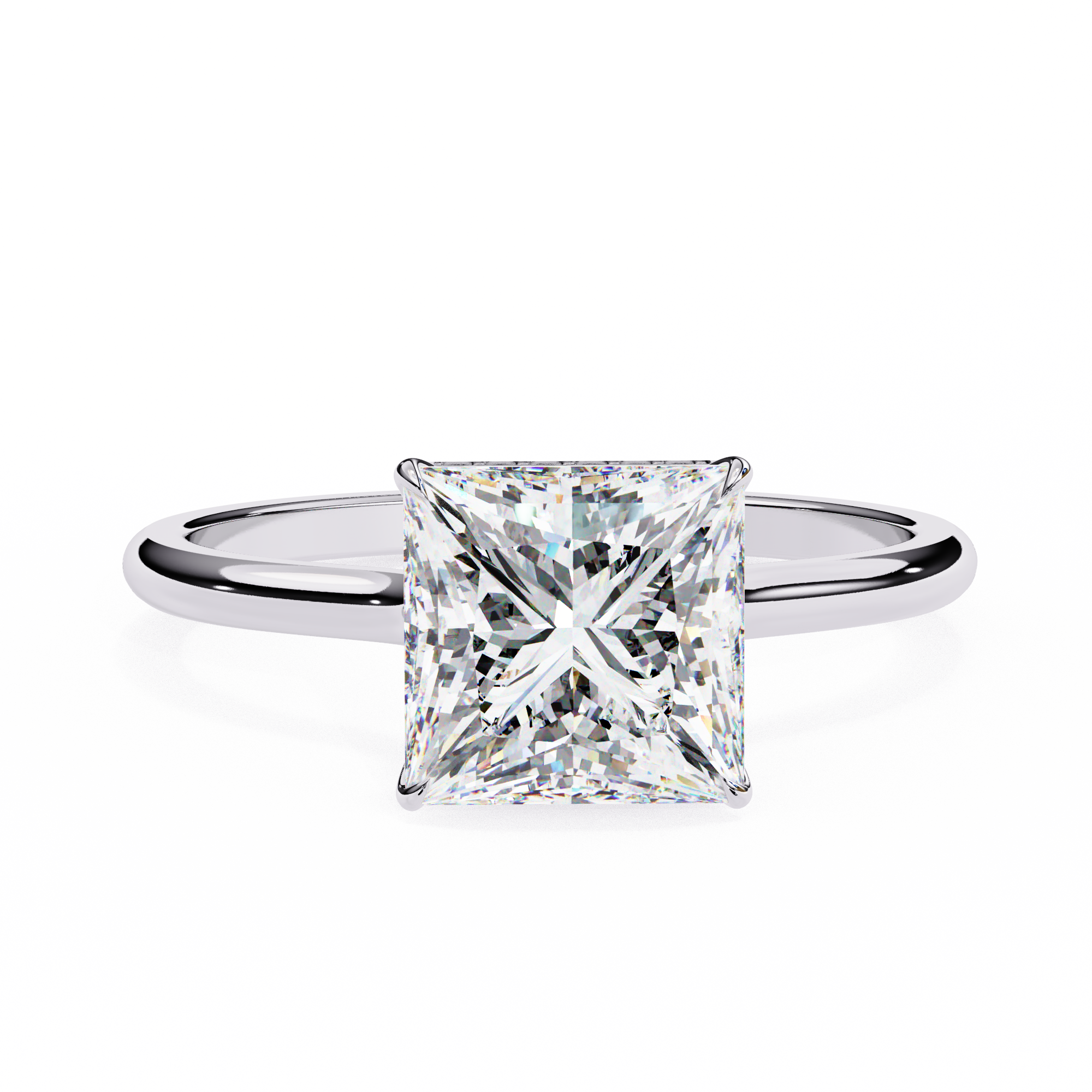 Hidden Halo Princess Lab Grown Diamond Ring
