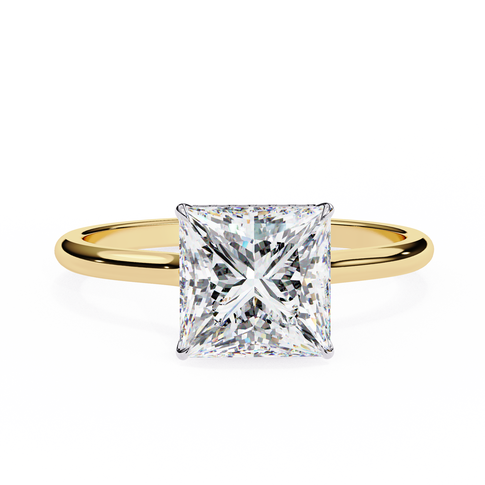 Hidden Halo Princess Lab Grown Diamond Ring