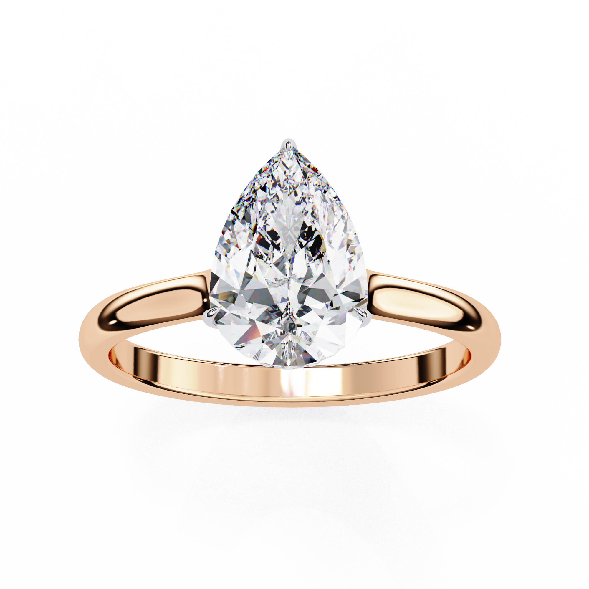 Hidden Halo Pear Lab Grown Diamond Ring