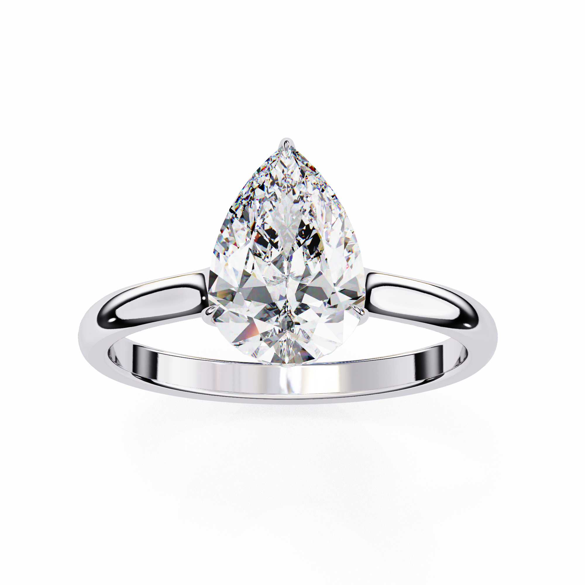 Hidden Halo Pear Lab Grown Diamond Ring