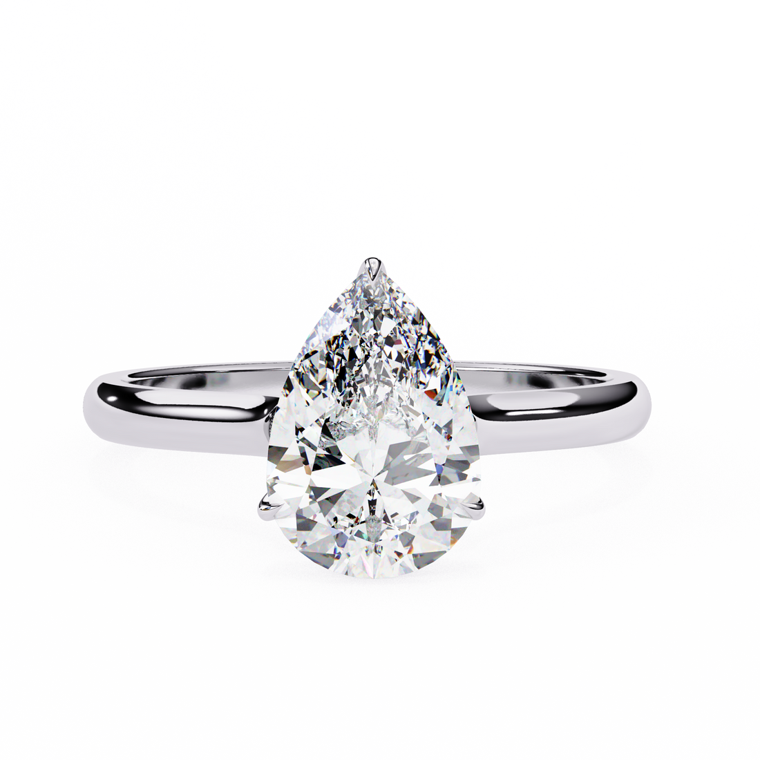 Hidden Halo Pear Lab Grown Diamond Ring