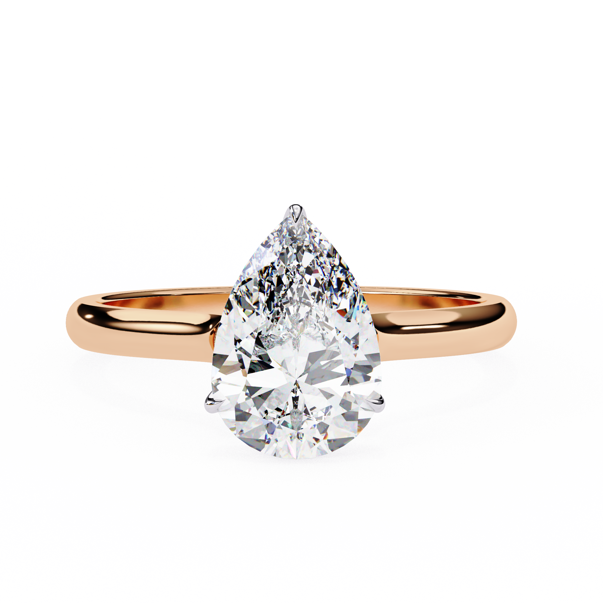 Hidden Halo Pear Lab Grown Diamond Ring