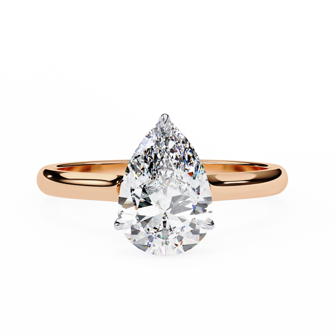 Hidden Halo Pear Lab Grown Diamond Ring