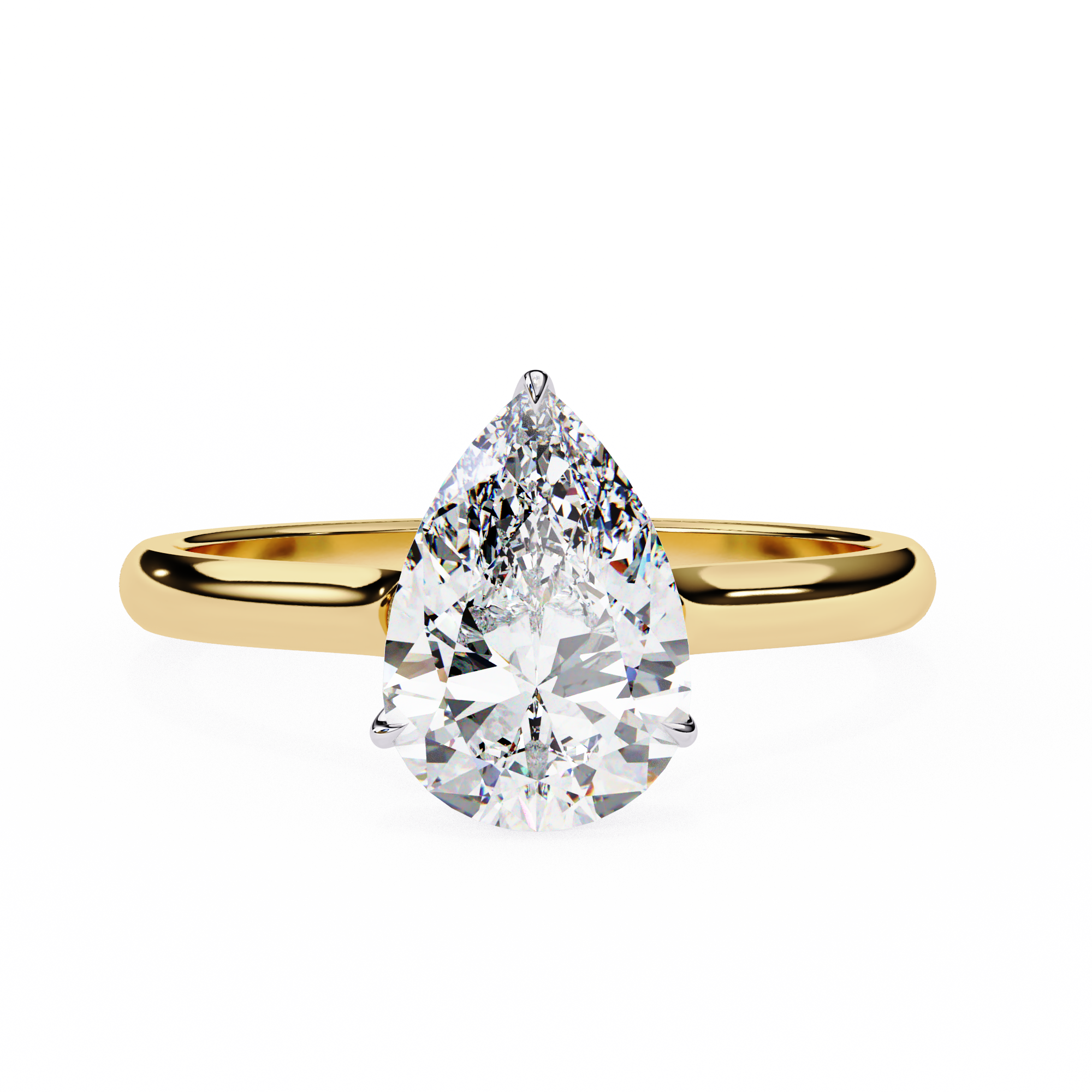 Hidden Halo Pear Lab Grown Diamond Ring