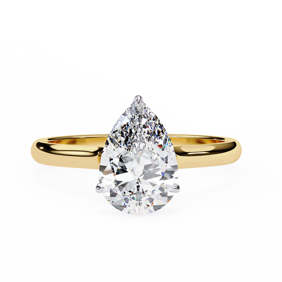 Hidden Halo Pear Lab Grown Diamond Ring