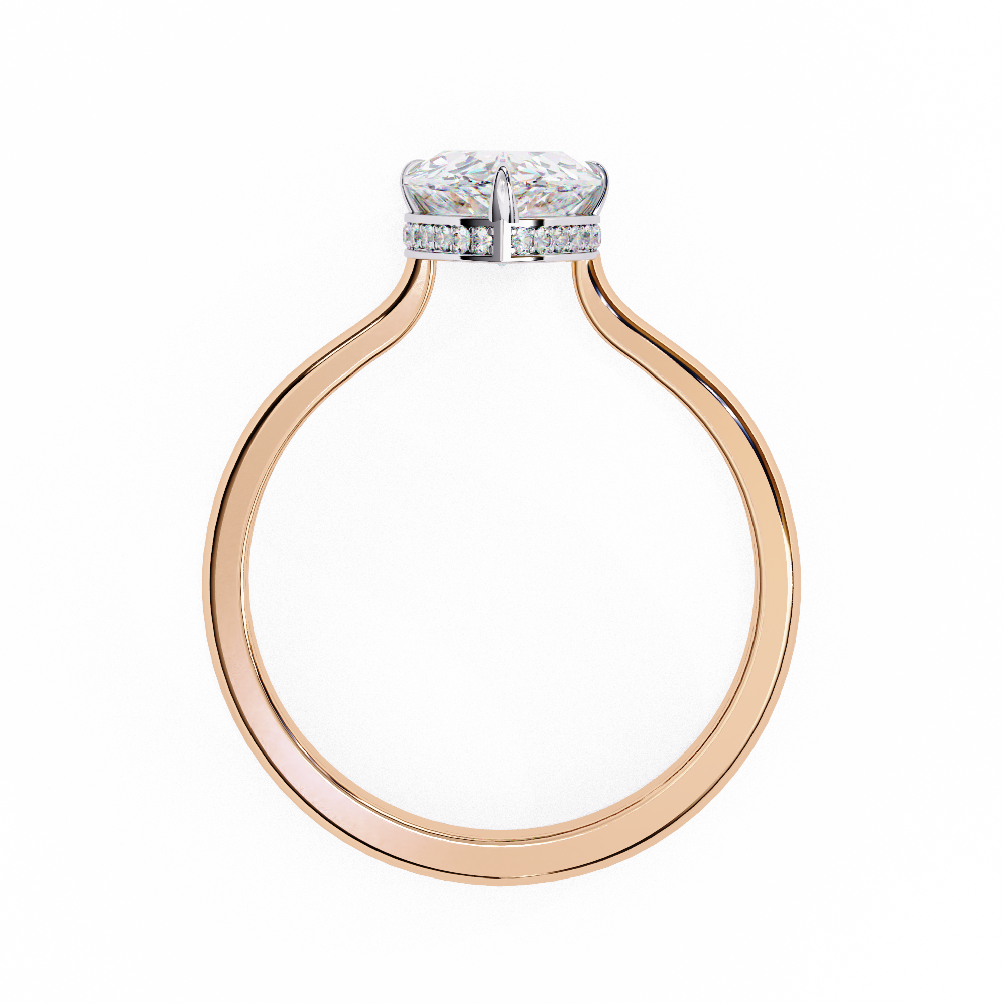 Hidden Halo Pear Lab Grown Diamond Ring