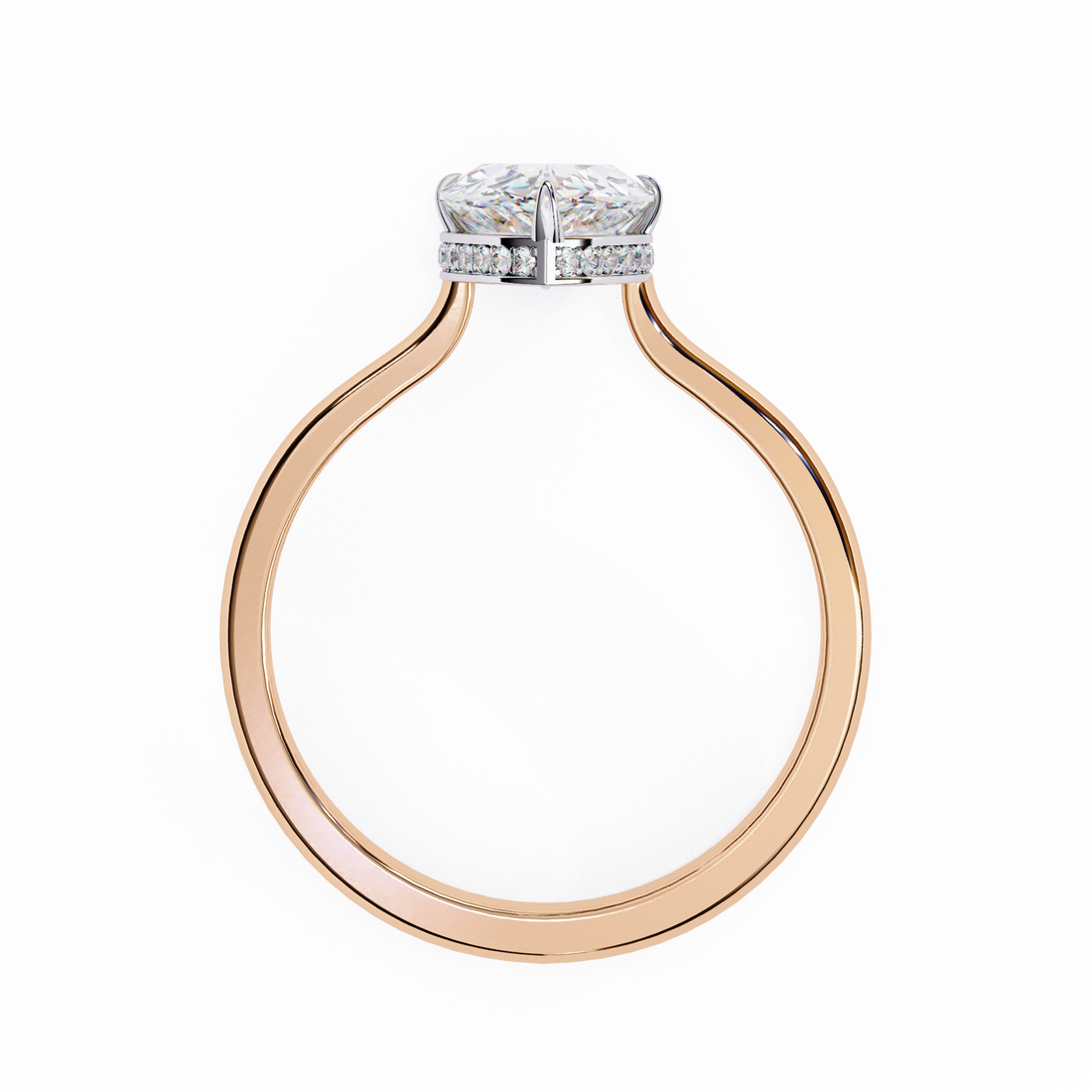 Hidden Halo Pear Lab Grown Diamond Ring