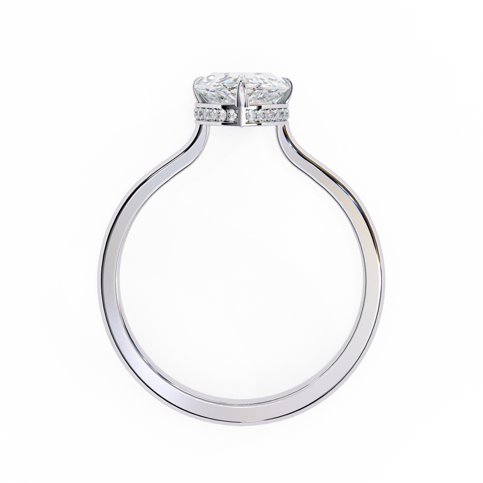 Hidden Halo Pear Lab Grown Diamond Ring