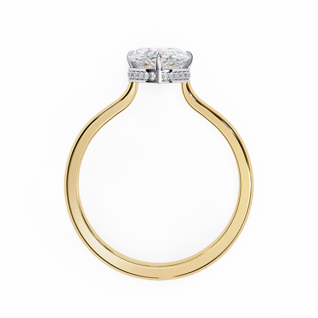 Hidden Halo Pear Lab Grown Diamond Ring