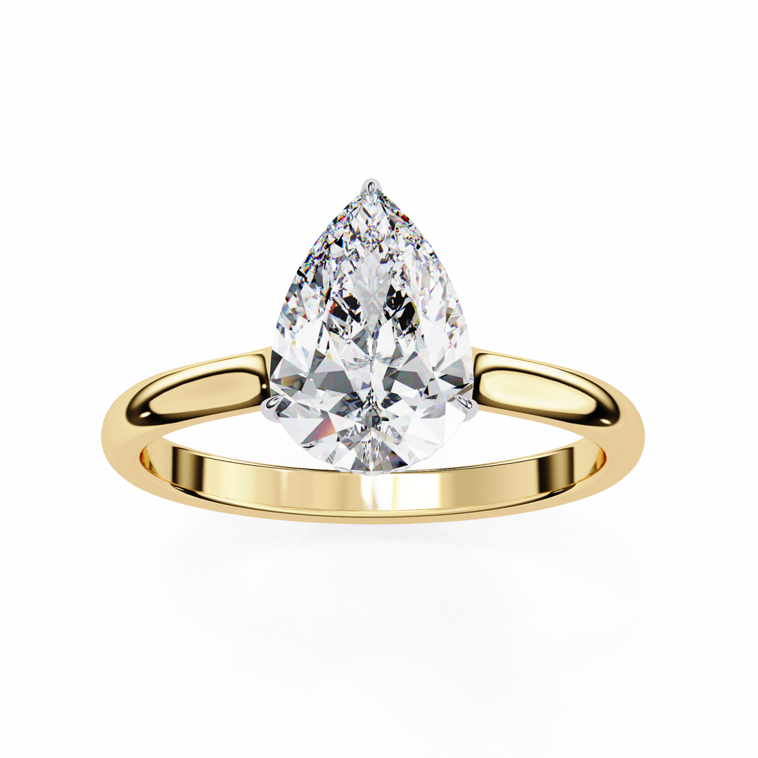 Hidden Halo Pear Lab Grown Diamond Ring