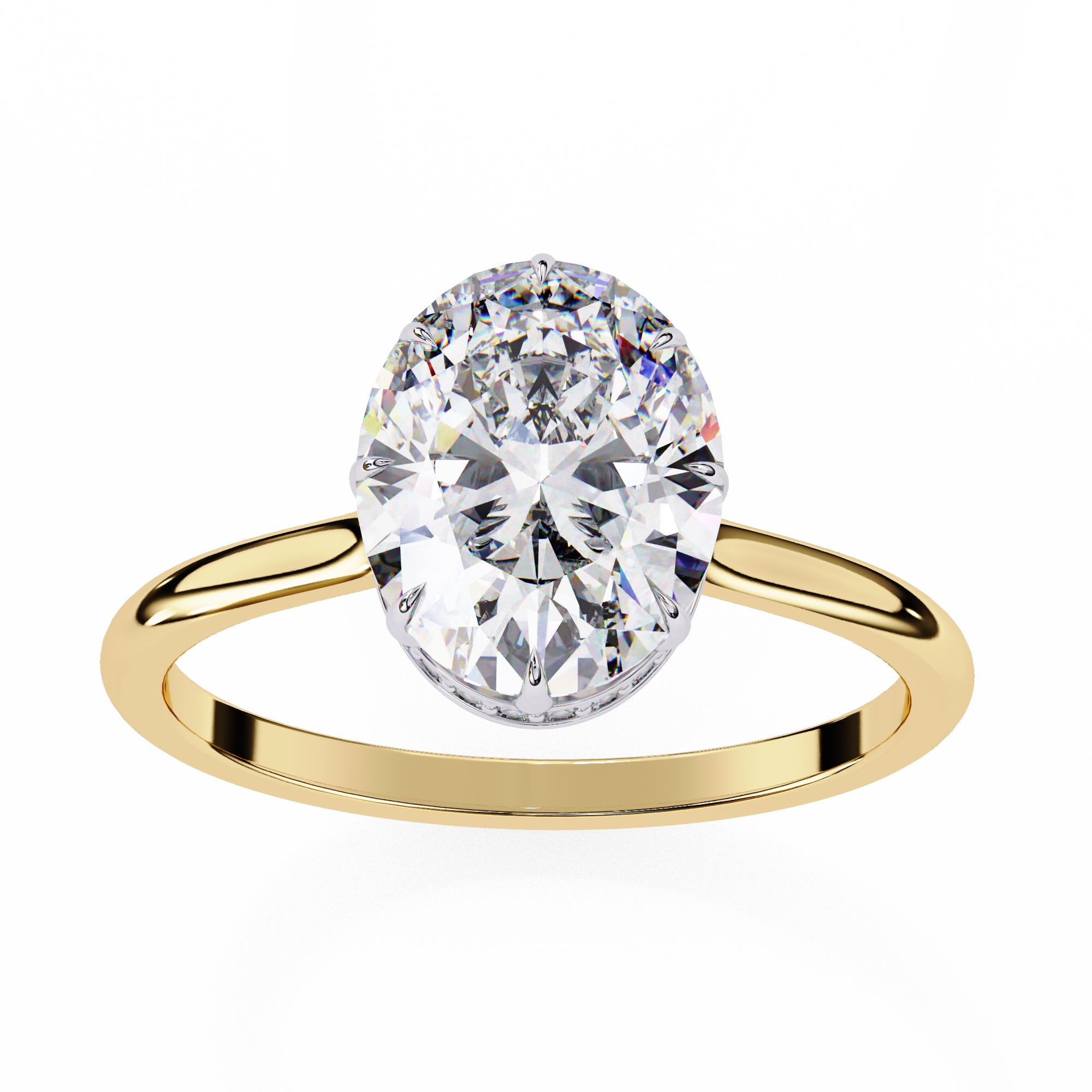 Hidden Halo Oval Lab Grown Diamond Ring