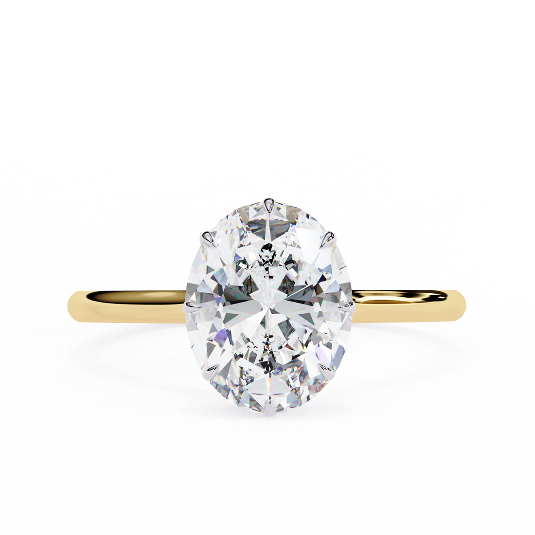 Hidden Halo Oval Lab Grown Diamond Ring