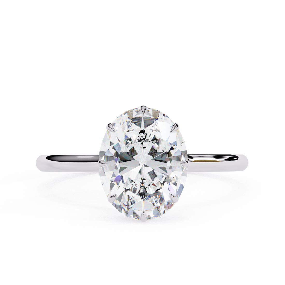 Hidden Halo Oval Lab Grown Diamond Ring