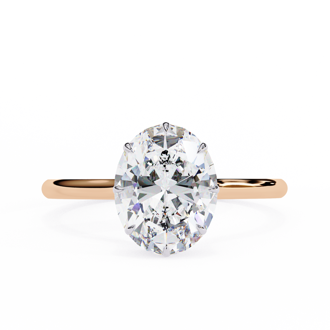 Hidden Halo Oval Lab Grown Diamond Ring
