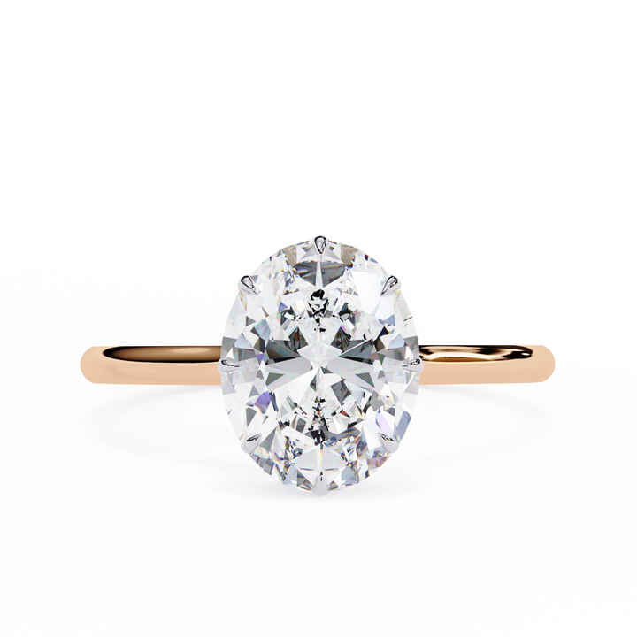 Hidden Halo Oval Lab Grown Diamond Ring