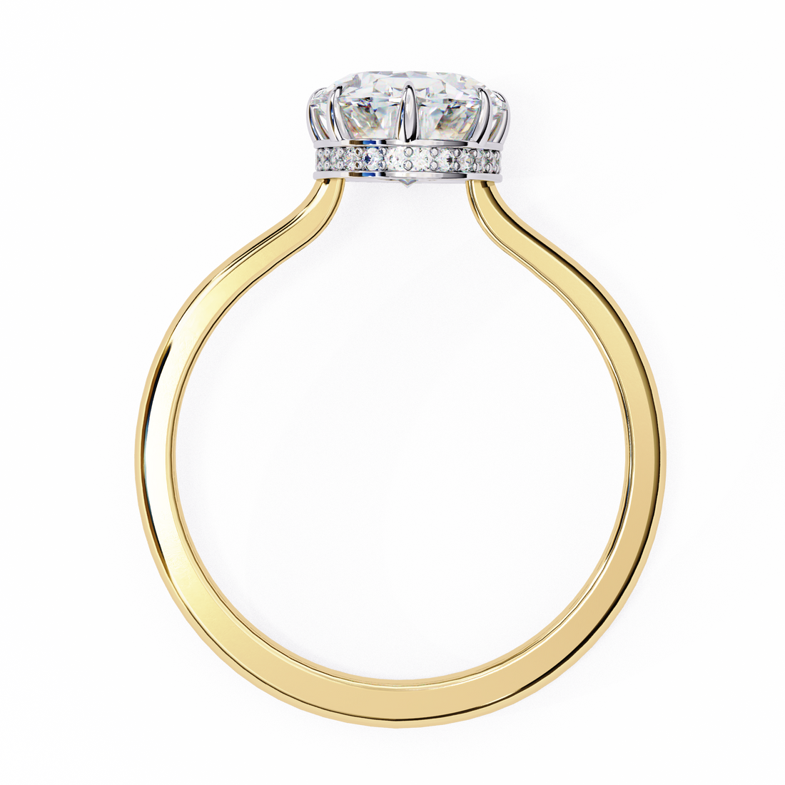 Hidden Halo Oval Lab Grown Diamond Ring