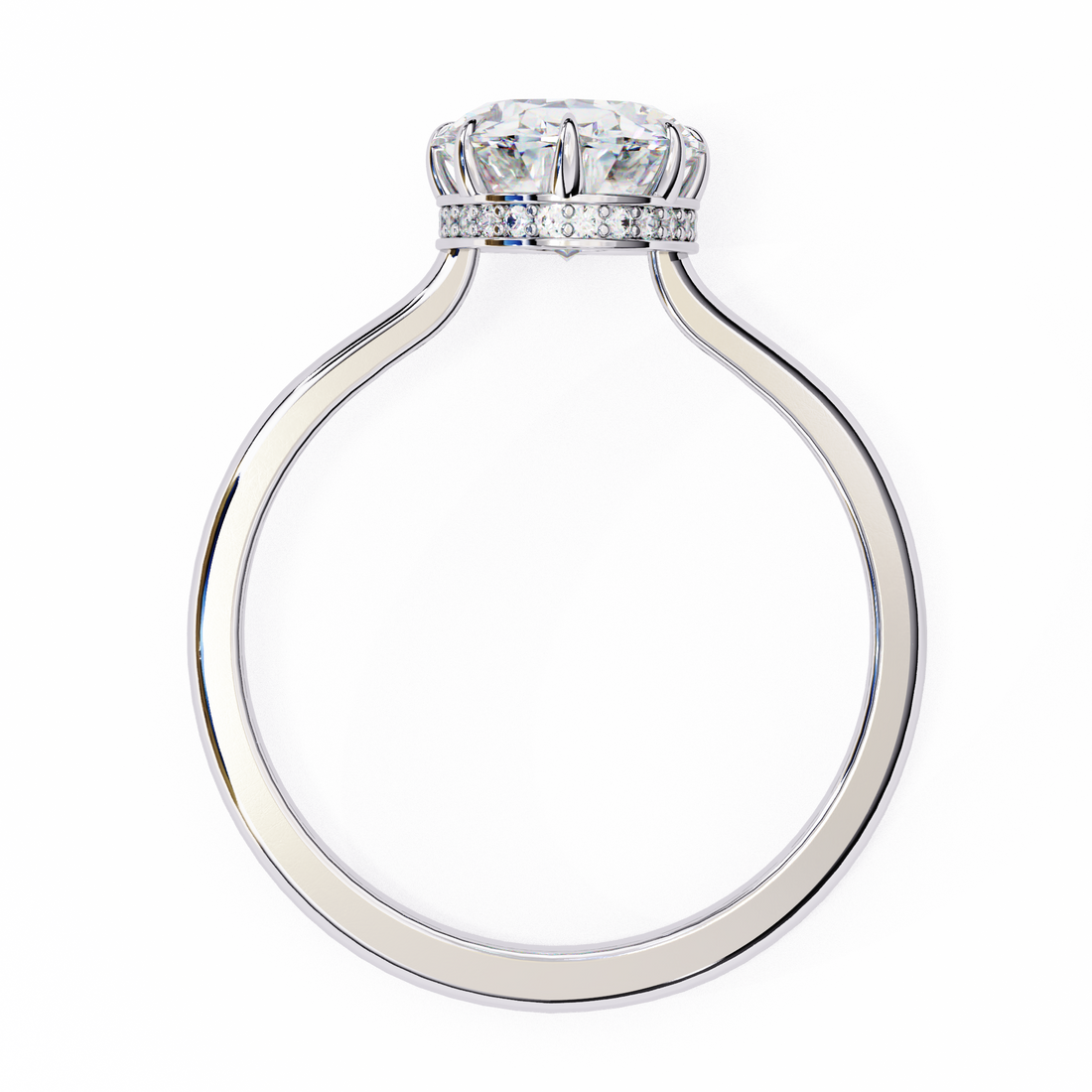 Hidden Halo Oval Lab Grown Diamond Ring