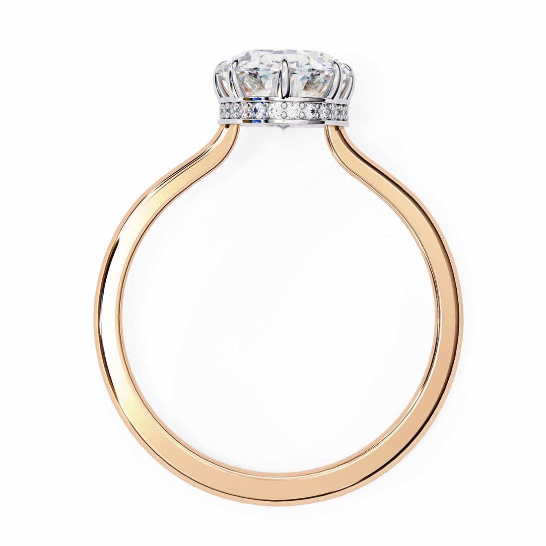 Hidden Halo Oval Lab Grown Diamond Ring