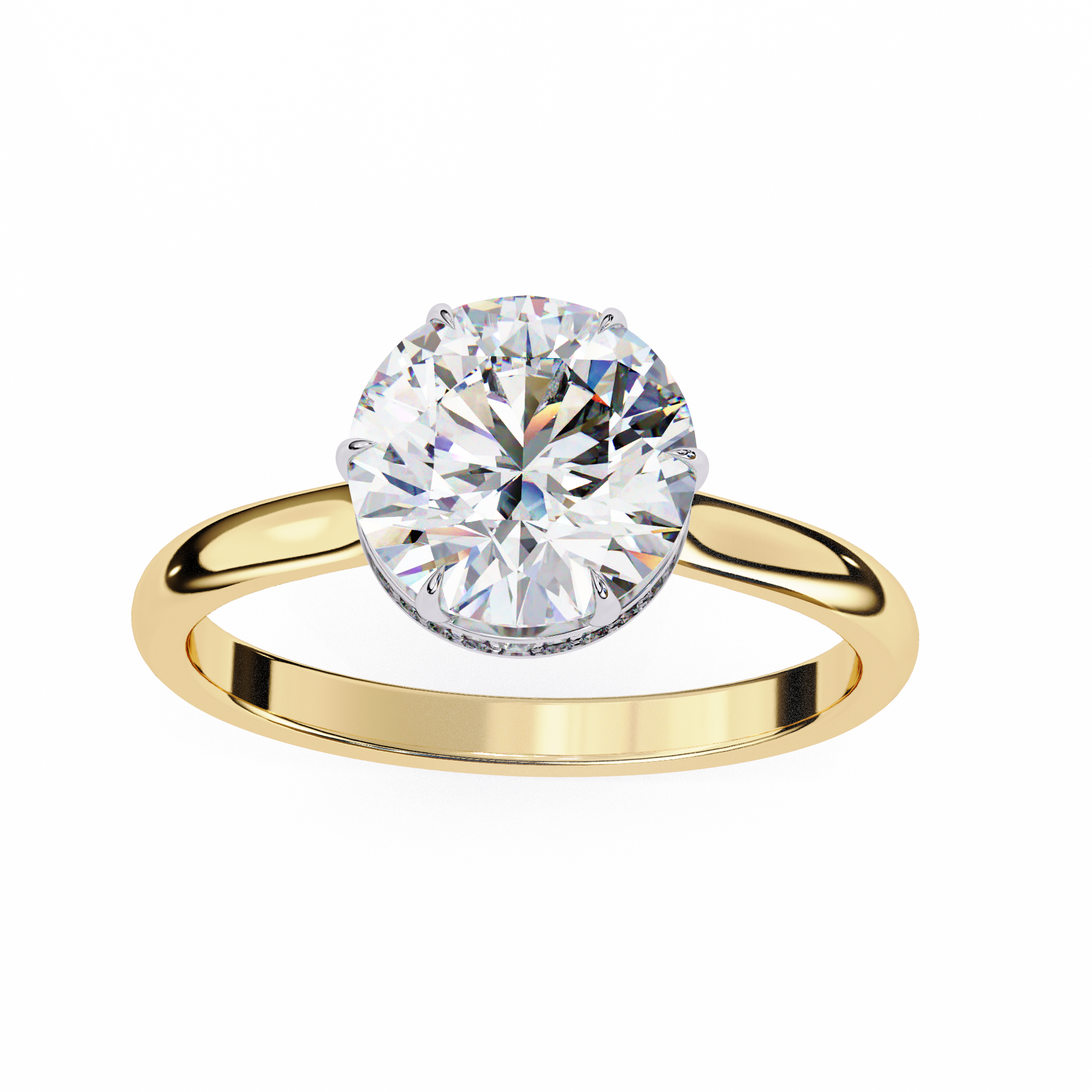 Hidden Halo Round Lab Grown Diamond Ring