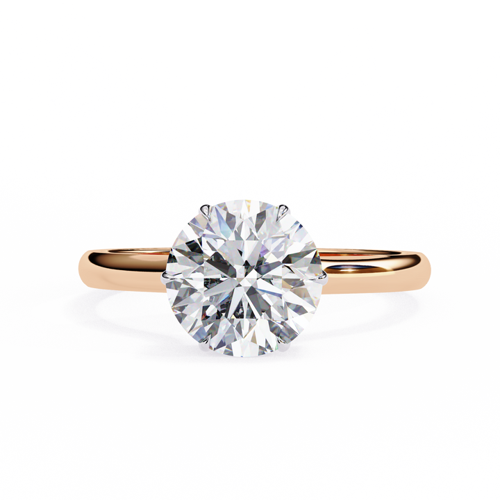 Hidden Halo Round Lab Grown Diamond Ring