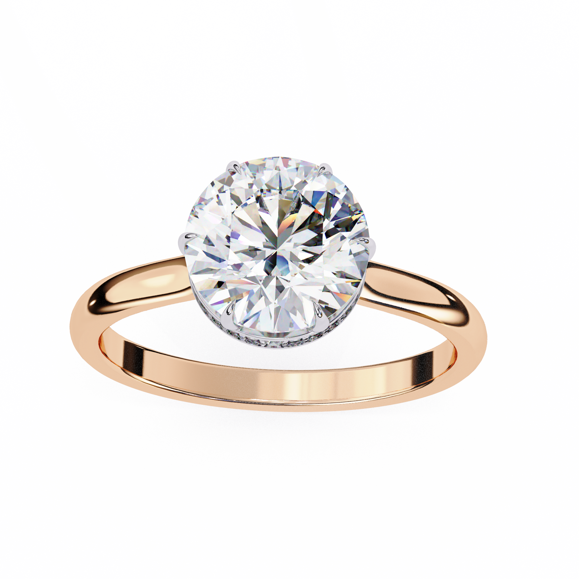 Hidden Halo Round Lab Grown Diamond Ring