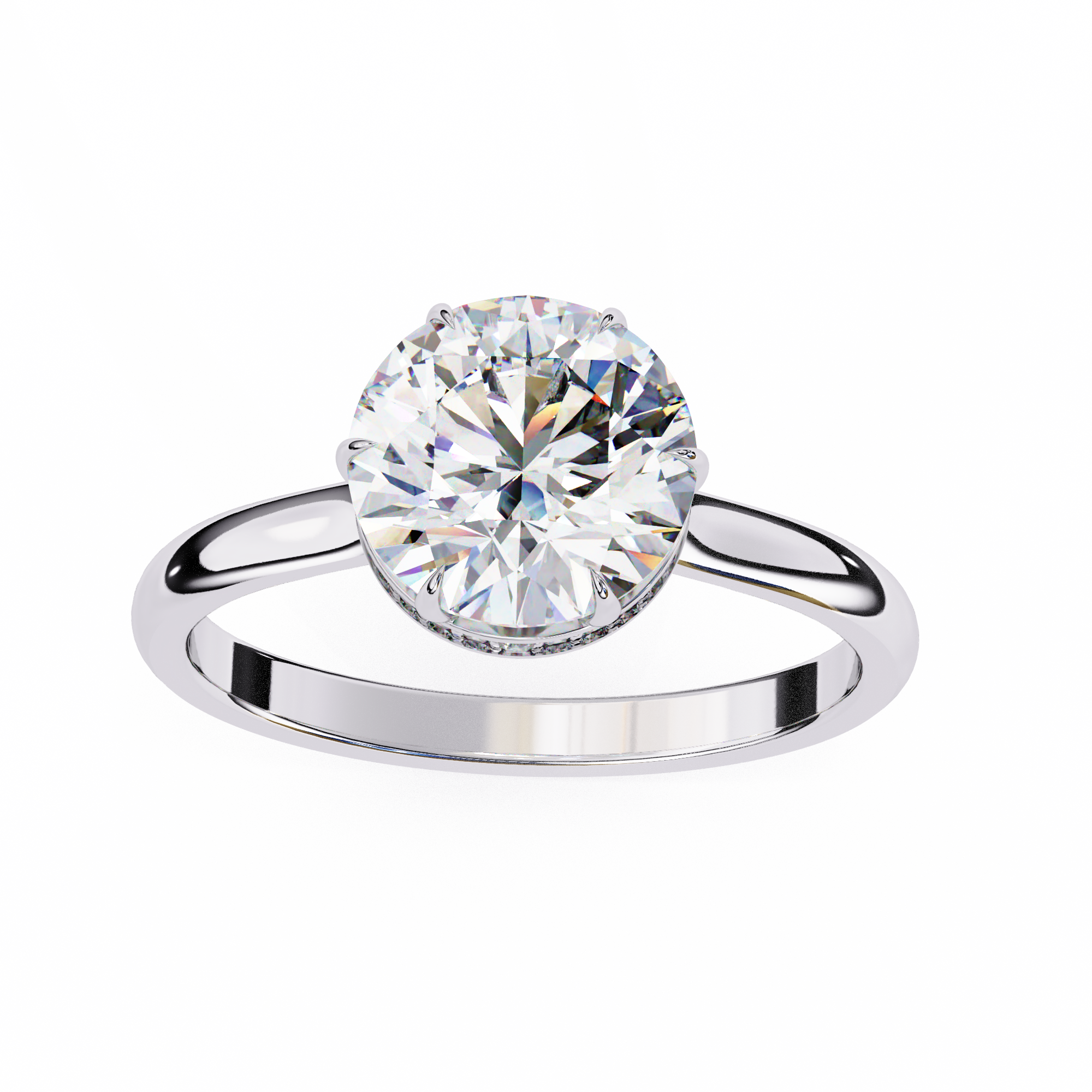 Hidden Halo Round Lab Grown Diamond Ring