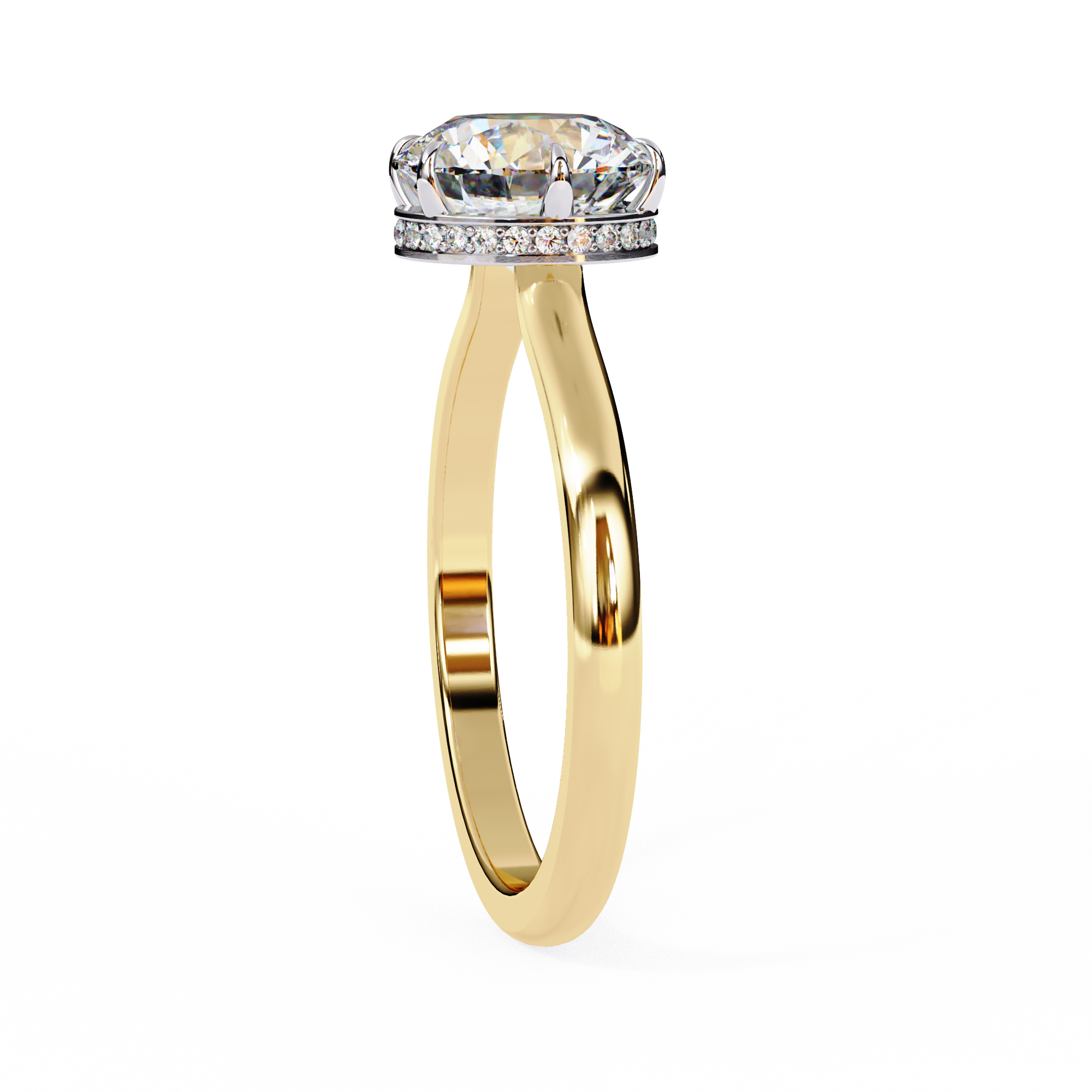 Hidden Halo Round Lab Grown Diamond Ring