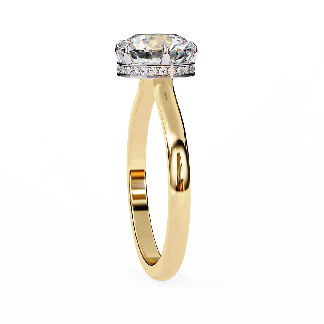 Hidden Halo Round Lab Grown Diamond Ring