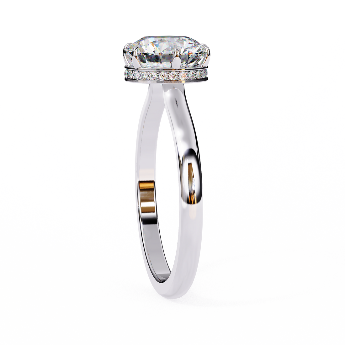 Hidden Halo Round Lab Grown Diamond Ring