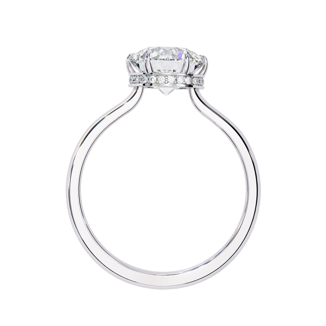 Hidden Halo Round Lab Grown Diamond Ring