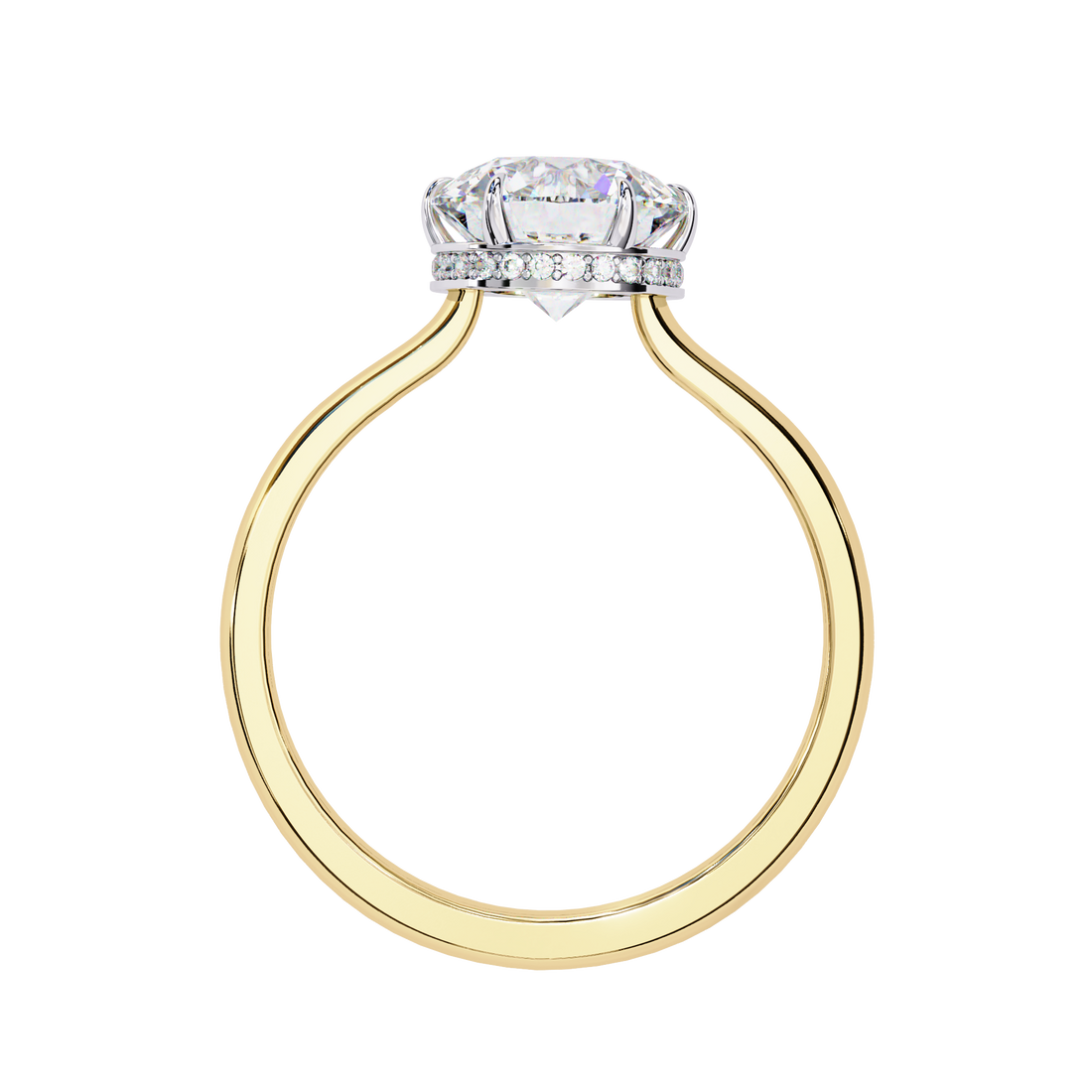 Hidden Halo Round Lab Grown Diamond Ring