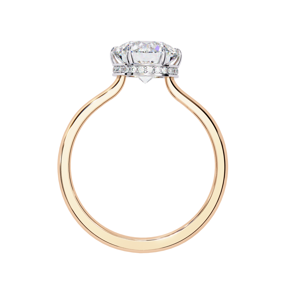 Hidden Halo Round Lab Grown Diamond Ring