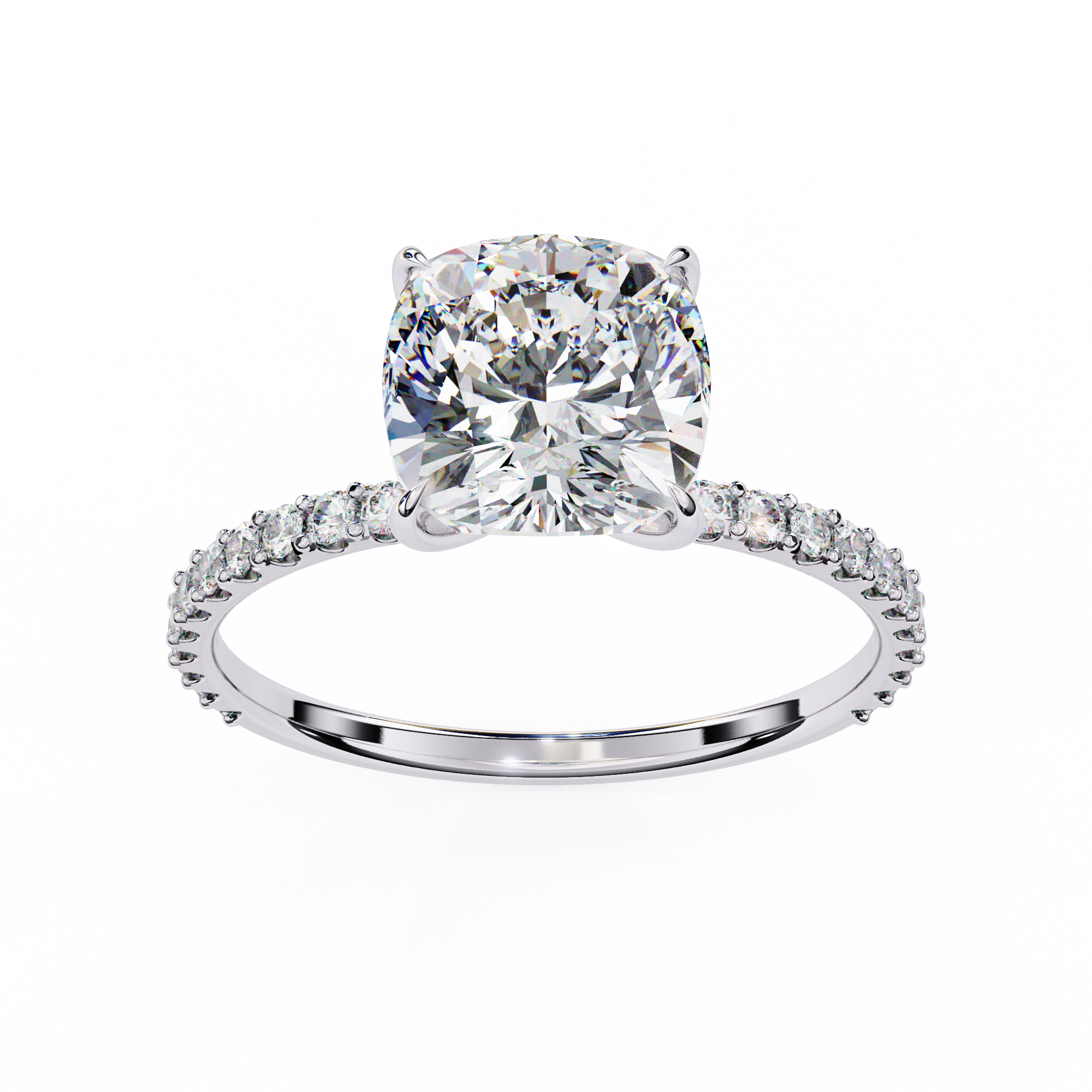 Cushion Cut Lab Grown Diamond Engagement Ring