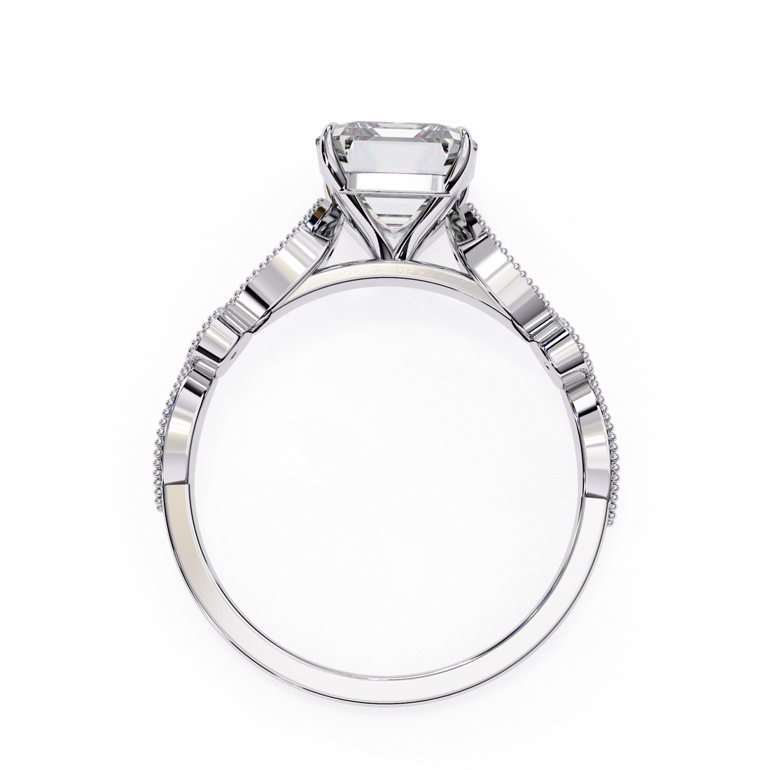 Radiant Cut Diamond Engagement Ring – Vintage Milgrain