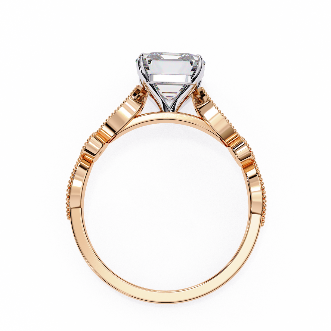 Radiant Cut Diamond Engagement Ring – Vintage Milgrain