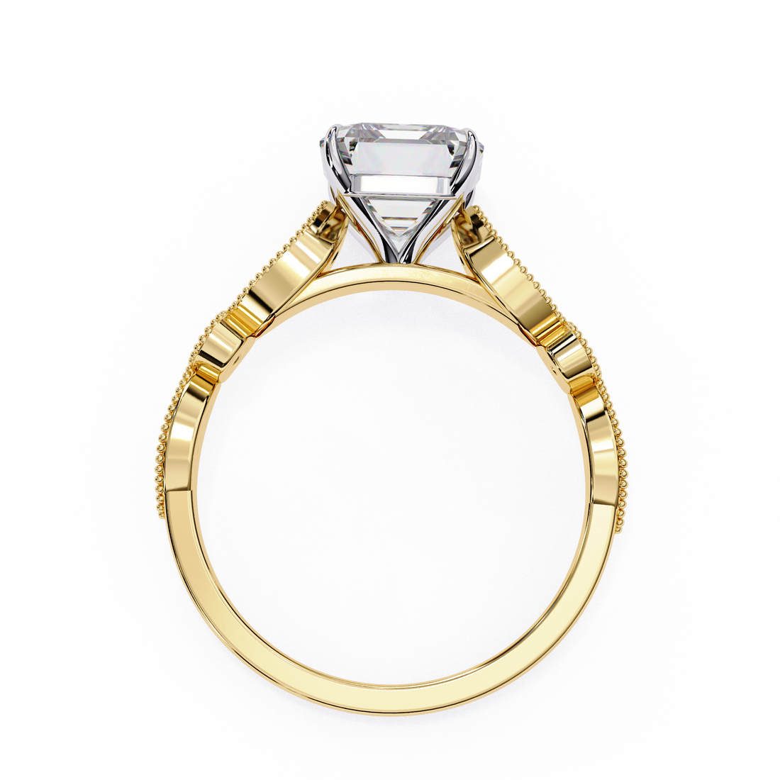 Radiant Cut Diamond Engagement Ring – Vintage Milgrain